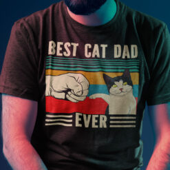 Best Cat Dad Ever Shirt Vintage Cat Dad First Pump
