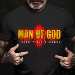 Man Of God Shirt Husband Dad Granpa Metal Barbed Wire