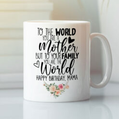 Happy Birthday Mom Mug To Your Family You Are The World