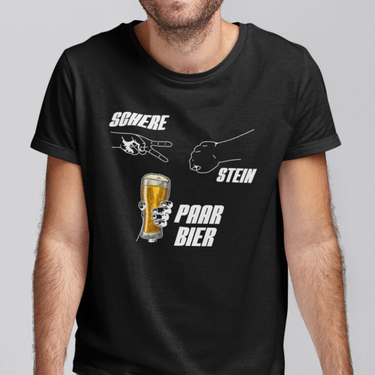 Schere Stein Paar Bier T-Shirt