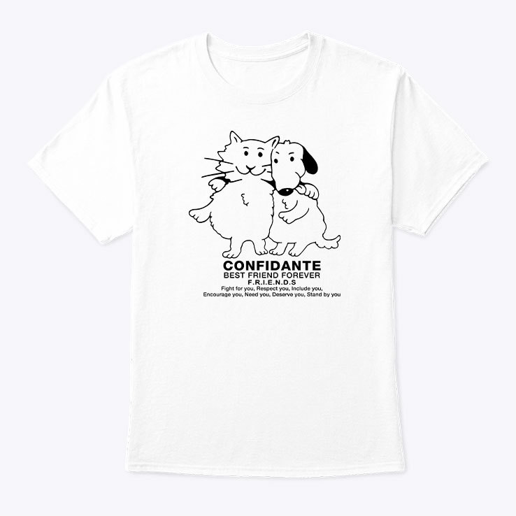 Confidante-Best-Friend-Forever-Cat-And-Dog-Shirt