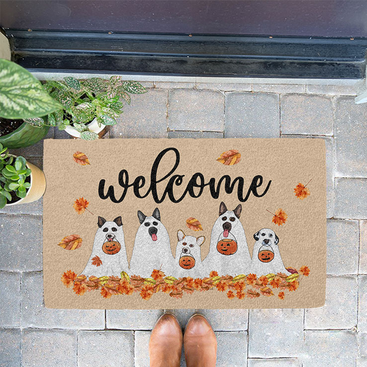 Funny Dog Halloween Doormat